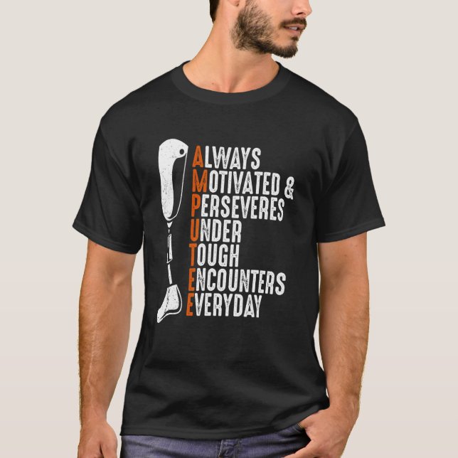 Camiseta Amputep Cita Perna Prostética Perna Gráfico de Cir (Frente)