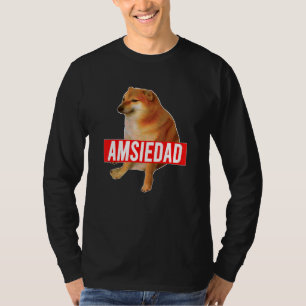 Camiseta Amsiedad Cheems Ironic Spain Doge Meme