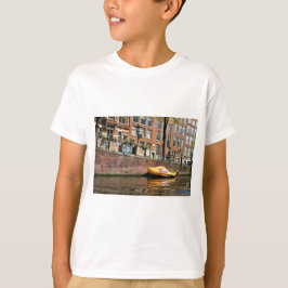 Camiseta Amsterdã, Canal, Barco de Sapato de Madeira