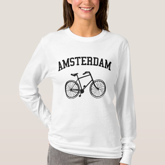 Camiseta Amsterdã - Holanda Bicicleta Holland Gift (Frente)