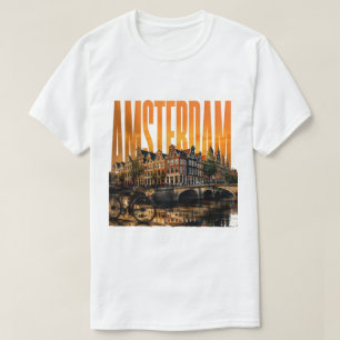 Camiseta Amsterdã Holanda Canais Dourados 🗺️