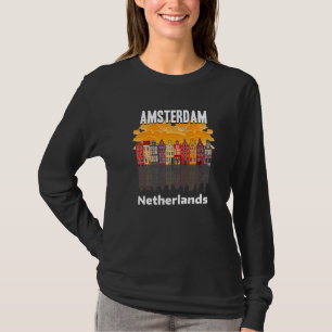 Camiseta Amsterdã Holanda Casas Típicas Perto do Rio Am