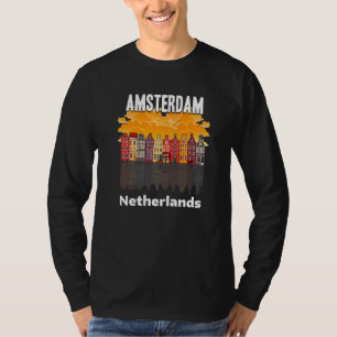 Camiseta Amsterdã Holanda Casas Típicas Perto do Rio Am
