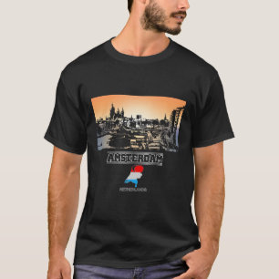 Camiseta Amsterdã Holanda Skyline Vacation Souvenir Ci
