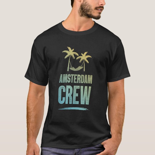 Camiseta Amsterdam Crew Colorful  Vacation Team (Frente)