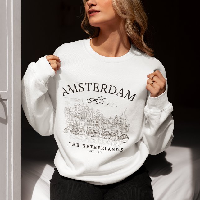 Camiseta Amsterdam Cute Vintage Landscape (Criador carregado)