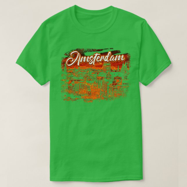Camiseta Amsterdam Holanda Cityscape (Frente do Design)