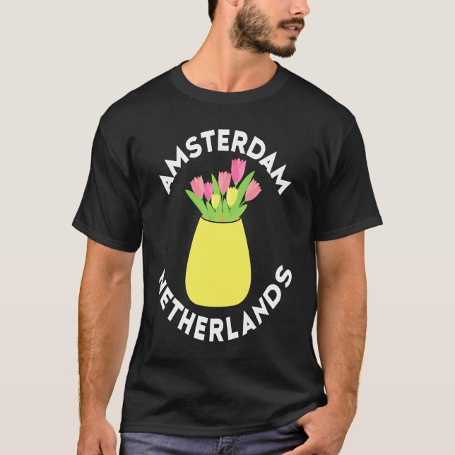 Camiseta Amsterdam Netherlands Flowers Tulips Holland (Frente)