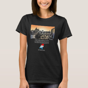 Camiseta amsterdam países baixos Vacinação Skyline Souvenir