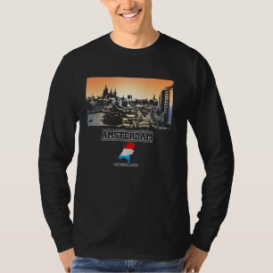 Camiseta amsterdam países baixos Vacinação Skyline Souvenir
