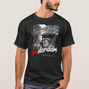 Camiseta Amsterdam Vintage Bike Países Baixos Holland Amste