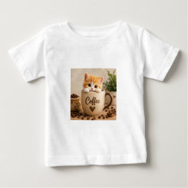 Camiseta Amuleto de Gatinho na Xícara de Café