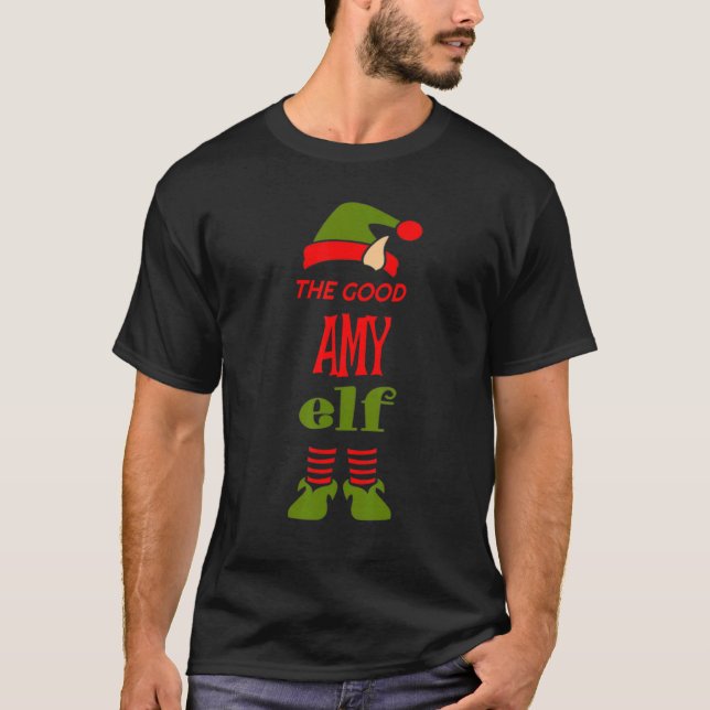 Camiseta AMY Elf Good Christmas Matching Pajama Party (Frente)