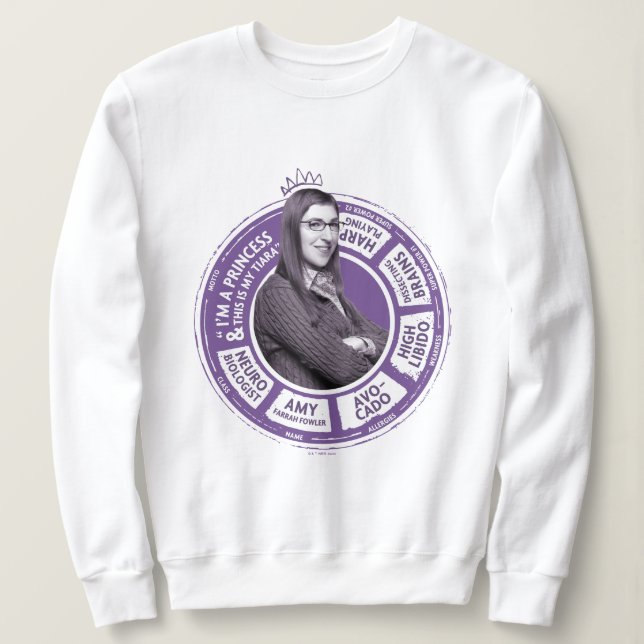 Camiseta Amy Farrah Fowler Info Graphic (Frente do Design)