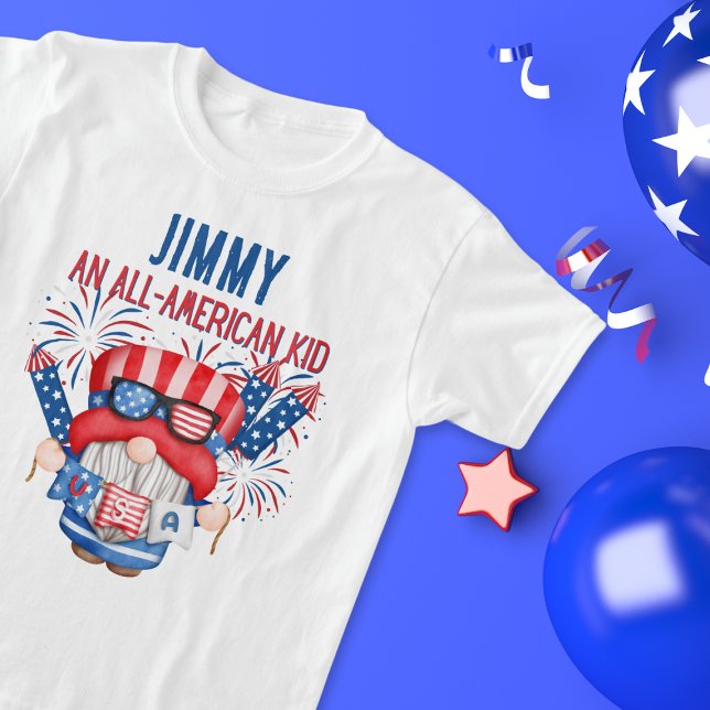 Camiseta "An All-American Kid" Gnomo Personalizado (Criador carregado)