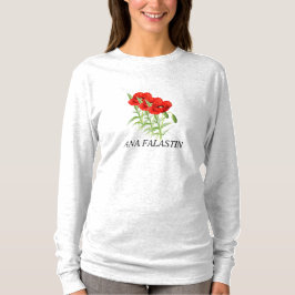 Camiseta Ana Falastin Poppy White Long Sleeve T Shirt