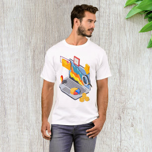 Camiseta Análise de Dados Empresariais Isométricos para Lap