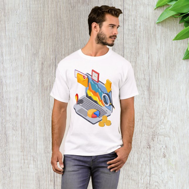 Camiseta Análise de Dados Empresariais Isométricos para Lap (Criador carregado)