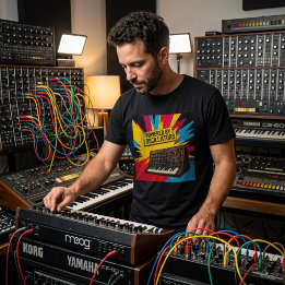 Camiseta Analog Noise Machine – Pop Art Synthesizer