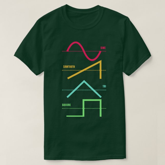 Camiseta Analógico de Sincronização Modular do Synthesizer  (Frente do Design)