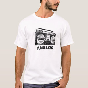 Camiseta Análogo de Hip Hop da Rádio Ghetto Blaster Boomb
