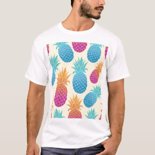 Camiseta Ananás Coloridos Fundo Amarelo claro