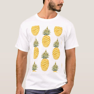Camiseta Ananases Pintados À Mão: Sem Costura De Aquarelas.