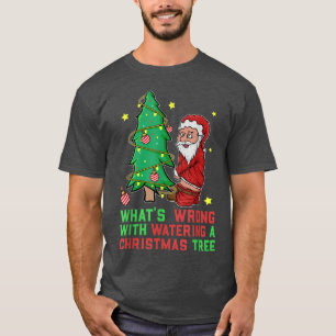 Camiseta Anão de Jardim Bêbado Urinando Árvore de Natal Beb