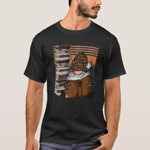 Camiseta Anão de jardim leopardo lendo livros Pôr do sol Gn