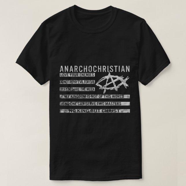 Camiseta AnarchoChristian No King but Cristo Christian Fl (Frente do Design)