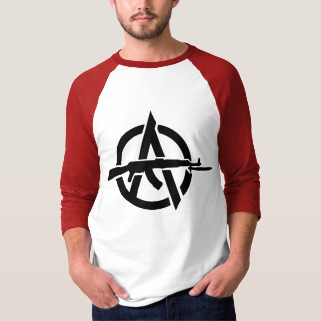 Camiseta Anarquia!  Círculo-Um AK47 (Frente)