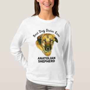 Camiseta Anatólia Shepherd aquarela melhor irmã de cachorro