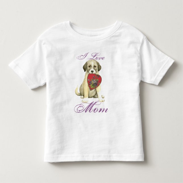 Camiseta Anatólia Shepherd Dog Heart Mãe (Frente)