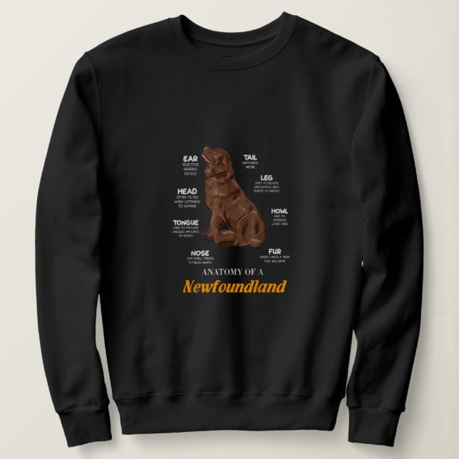 Camiseta Anatomia Adorável de Cão da Terra Nova (Frente do Design)