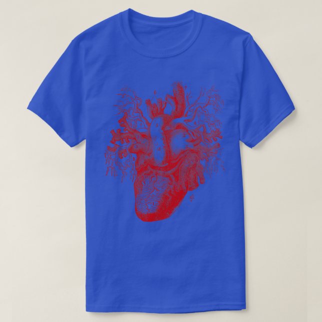 Camiseta Anatomia Antiquada do Coração Humano (Frente do Design)