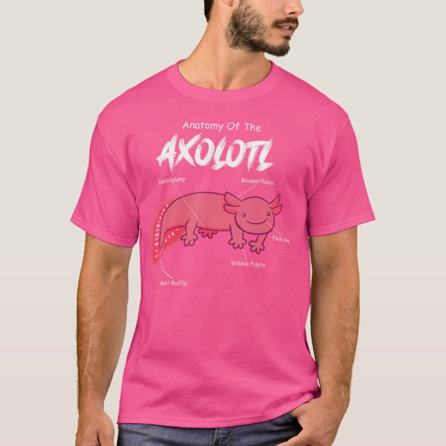 Camiseta Anatomia Axolotl Salamander mexicano Lizard Walkin (Frente)