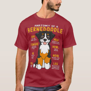 Camiseta Anatomia Bernedoodle Cachorro Engraçado Mãe Pai