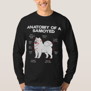 Camiseta Anatomia Cão Samoyed Cão Cachorro Cachorro Cachorr