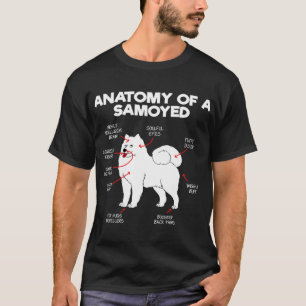 Camiseta Anatomia Cão Samoyed Cão Cachorro Cachorro Cachorr
