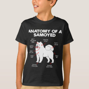Camiseta Anatomia Cão Samoyed Cão Cachorro Cachorro Cachorr