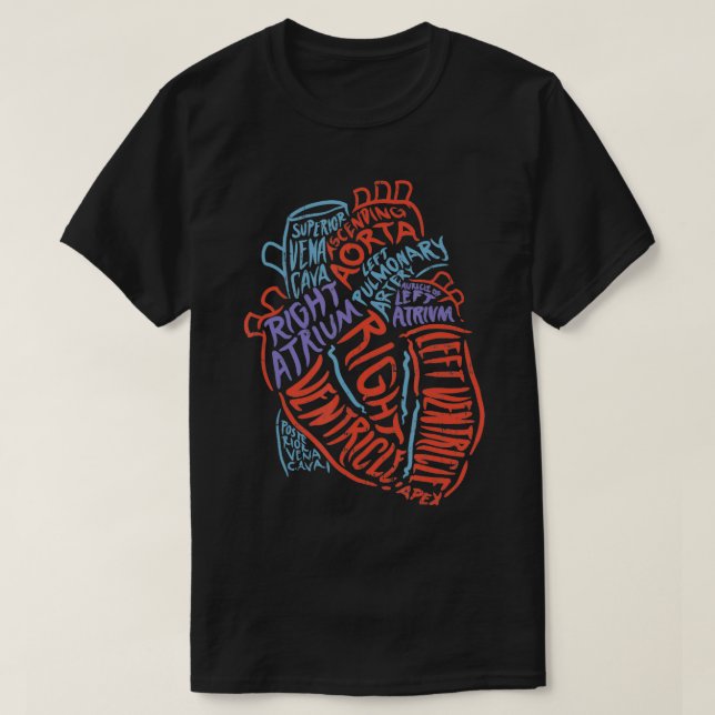 Camiseta Anatomia Cardíaca Para Médicos Enfermeiros Paraméd (Frente do Design)