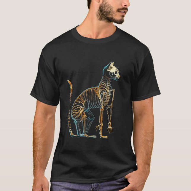 Camiseta Anatomia Cat Skeleton Biology Studen (Frente)