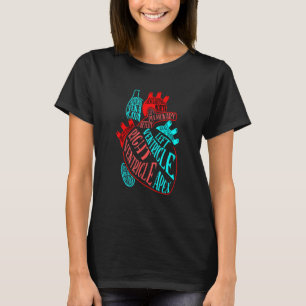 Camiseta Anatomia Coração Aorta Médica Enfermeira Cardiolog