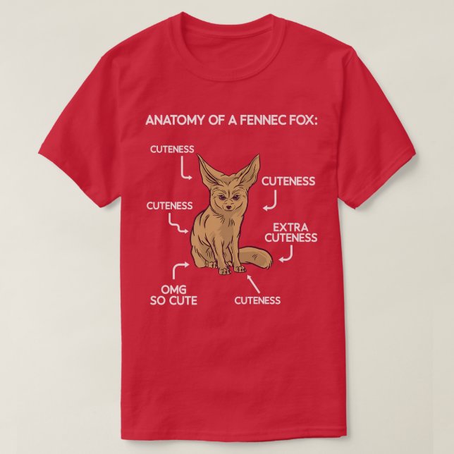 Camiseta Anatomia Cute Fennec Fo (Frente do Design)