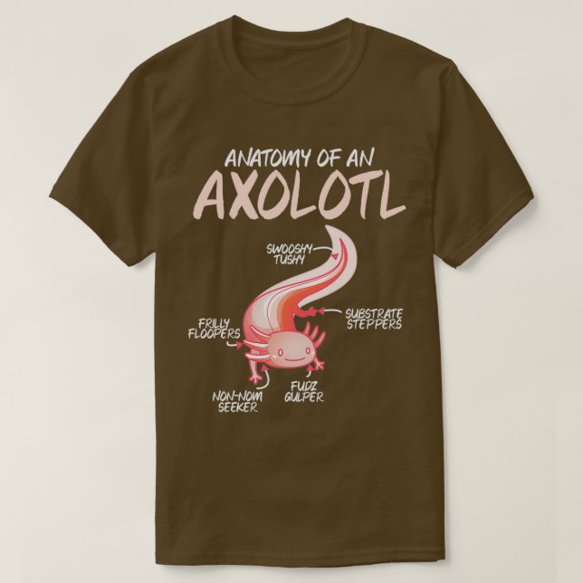 Camiseta Anatomia Da Axolotl Crianças Pet Animal Fischiance (Frente do Design)