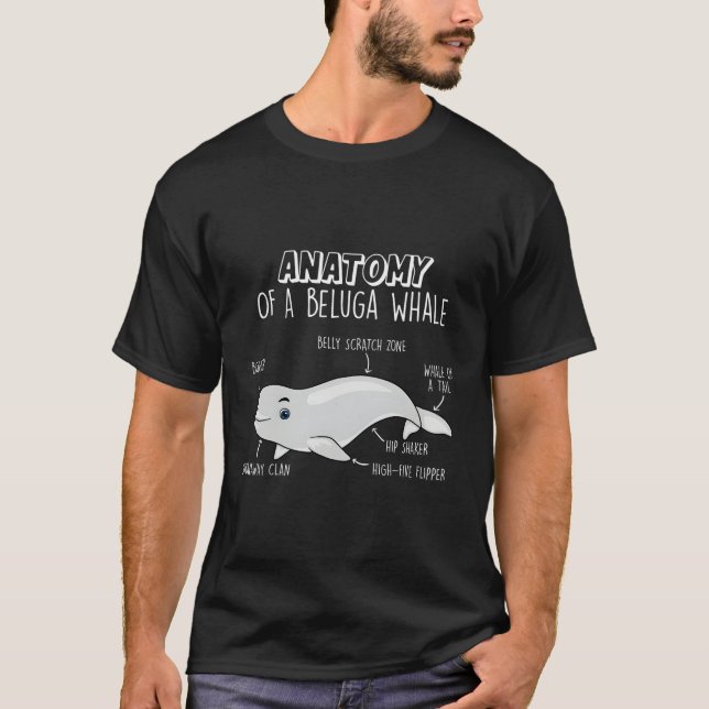 Camiseta Anatomia Da Baleia De Beluga (Frente)
