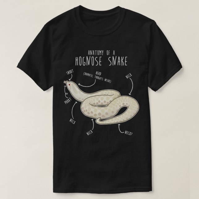 Camiseta Anatomia da Cobra de Hognose da neve (Frente do Design)