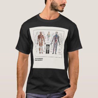 Camiseta Anatomia da ilustração de antiguidade do corpo hum