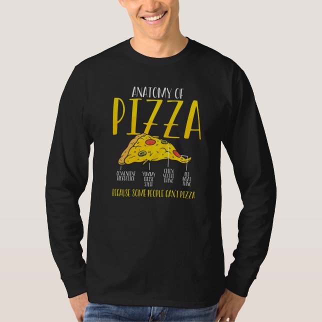 Camiseta Anatomia Da Pizza Fazedor de Pizza Festa de Pizza  (Frente)