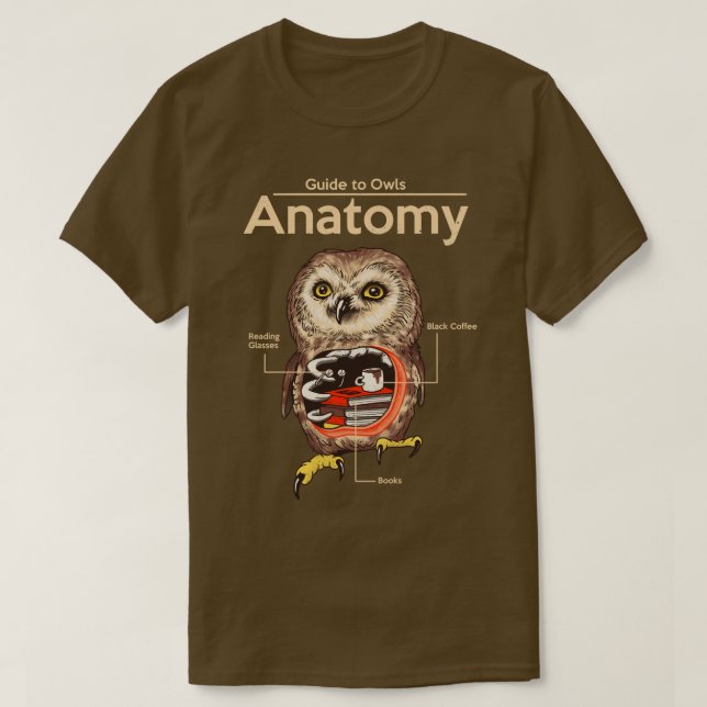 Camiseta Anatomia das corujas (Frente do Design)